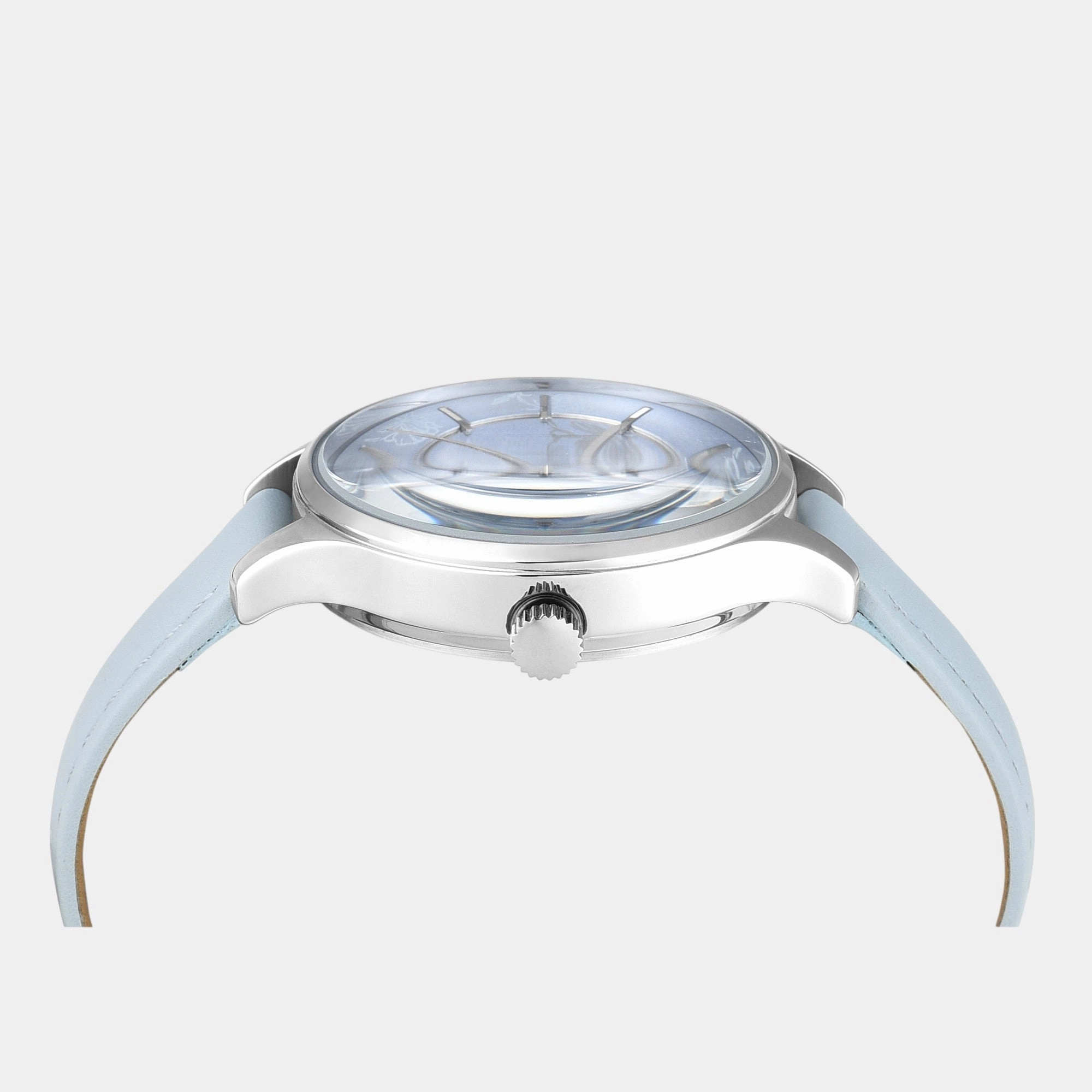 Women Quartz Blue Dial Multi-Function Leather Watch TWEL14821