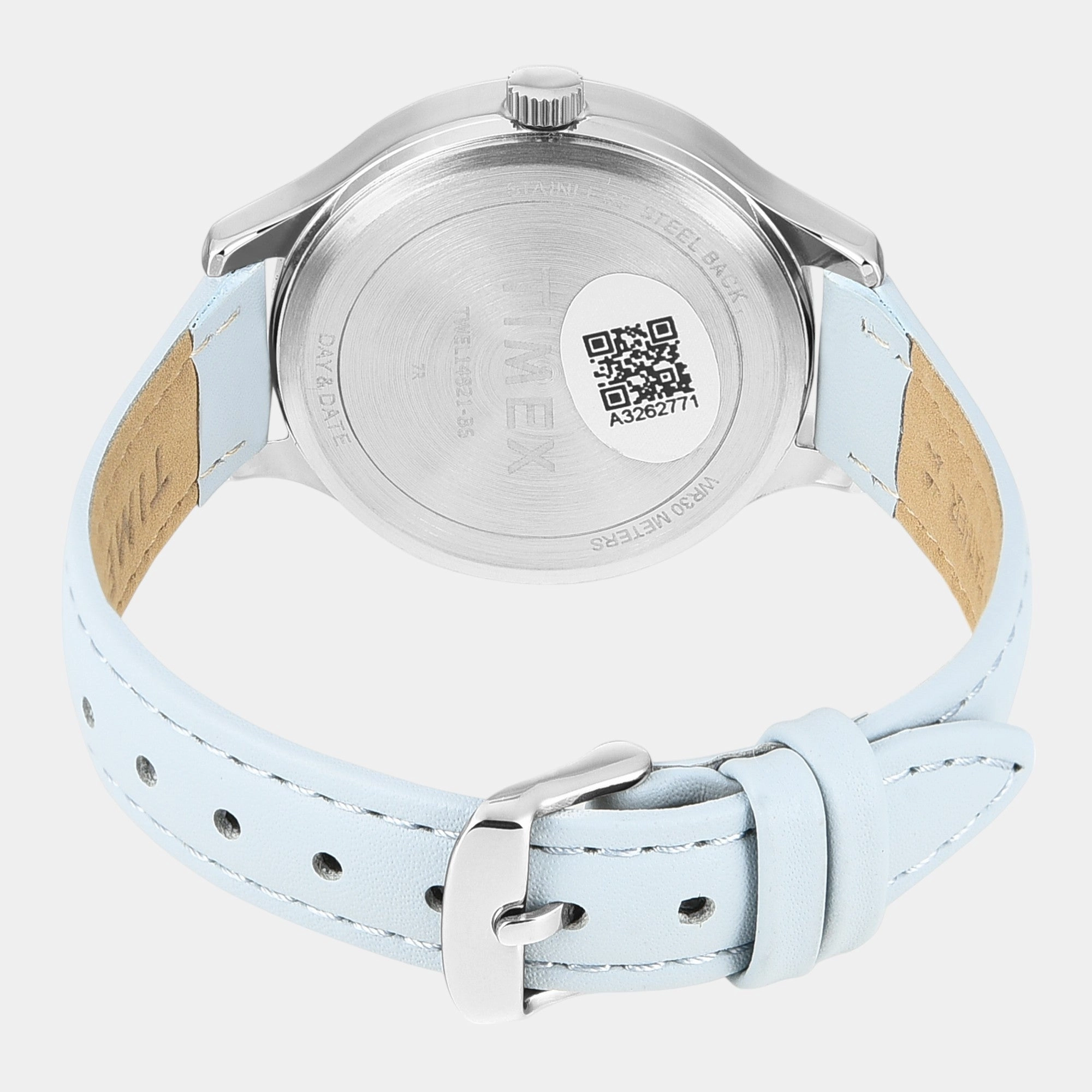 Women Quartz Blue Dial Multi-Function Leather Watch TWEL14821