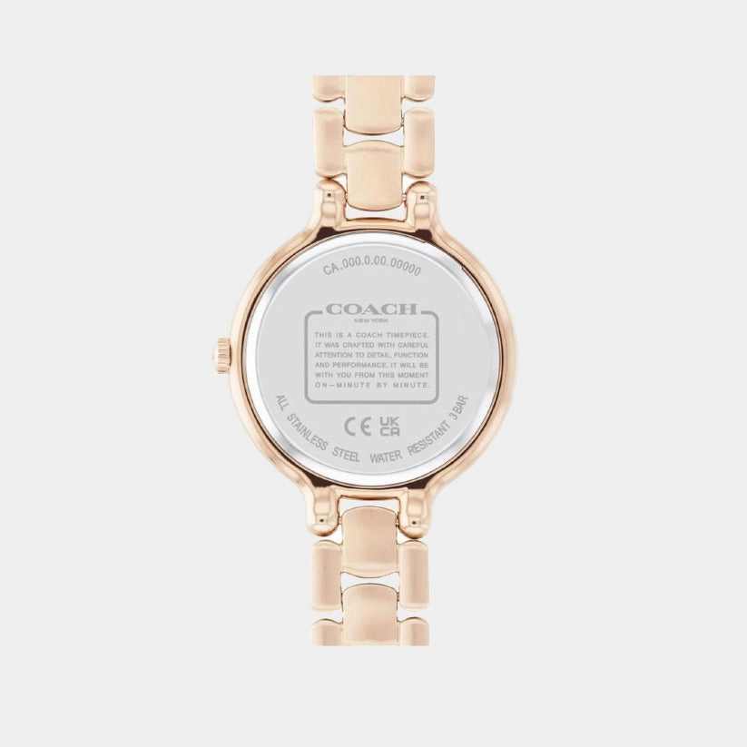 Women Quartz Carnation Gold Dial Analog Stainless Steel Watch 14504126