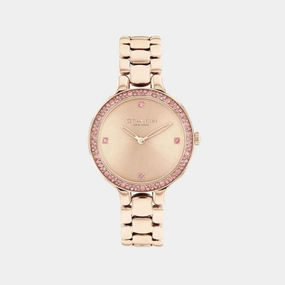 Women Quartz Carnation Gold Dial Analog Stainless Steel Watch 14504126