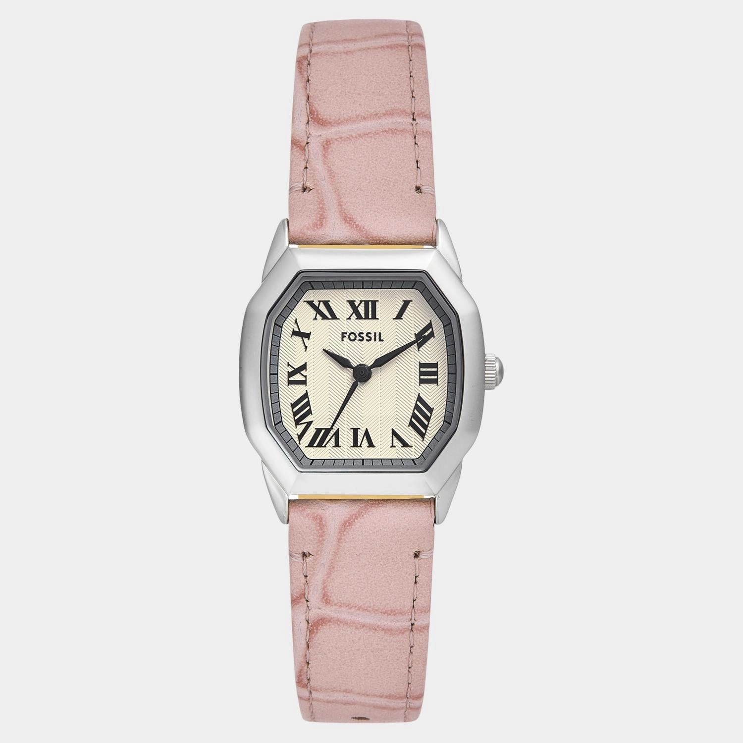 Women Quartz Cream Dial Analog Leather Watch ES5406