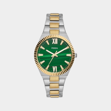 Women Quartz Green Dial Analog Stainless Steel Watch ES5334