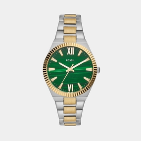 Women Quartz Green Dial Analog Stainless Steel Watch ES5334
