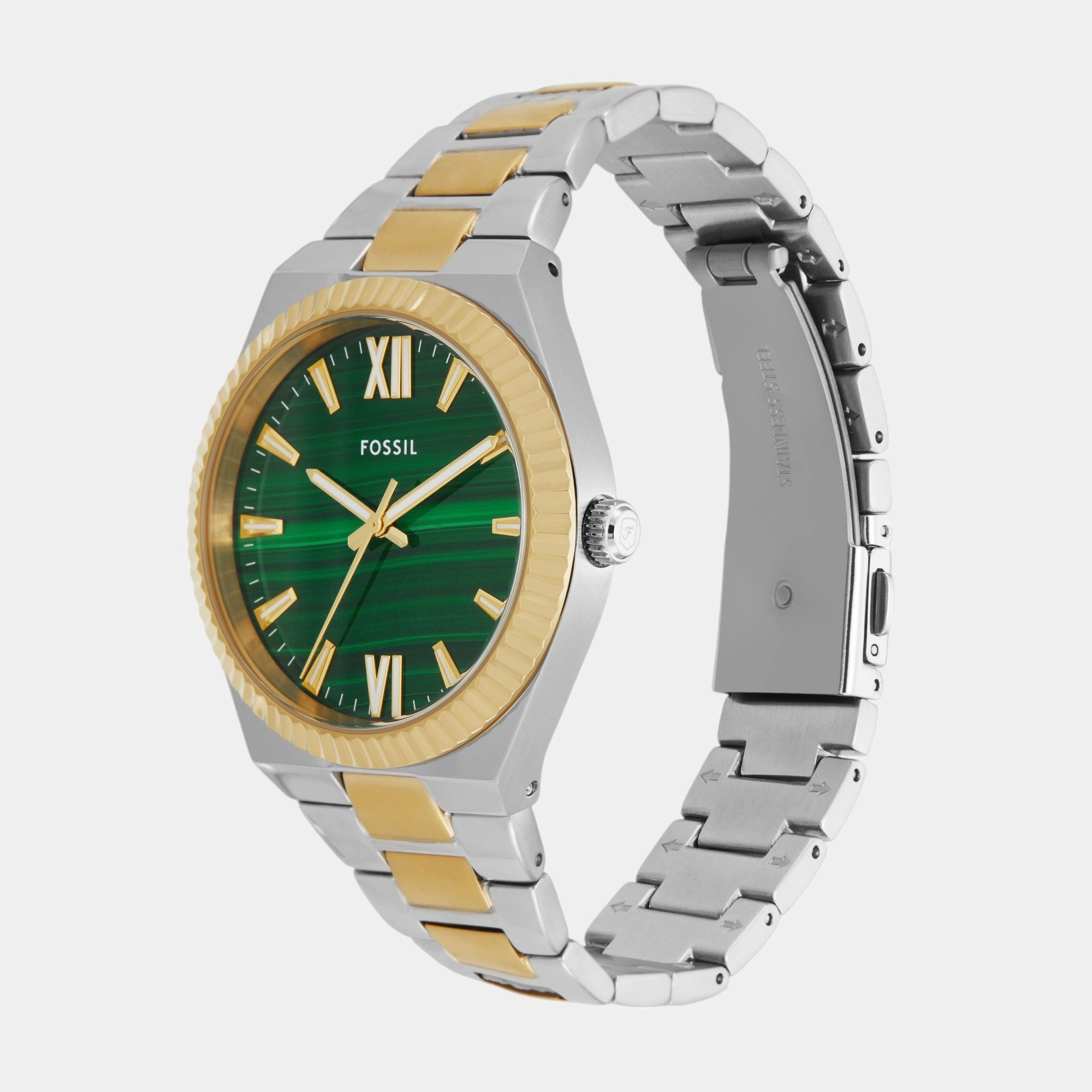 Women Quartz Green Dial Analog Stainless Steel Watch ES5334