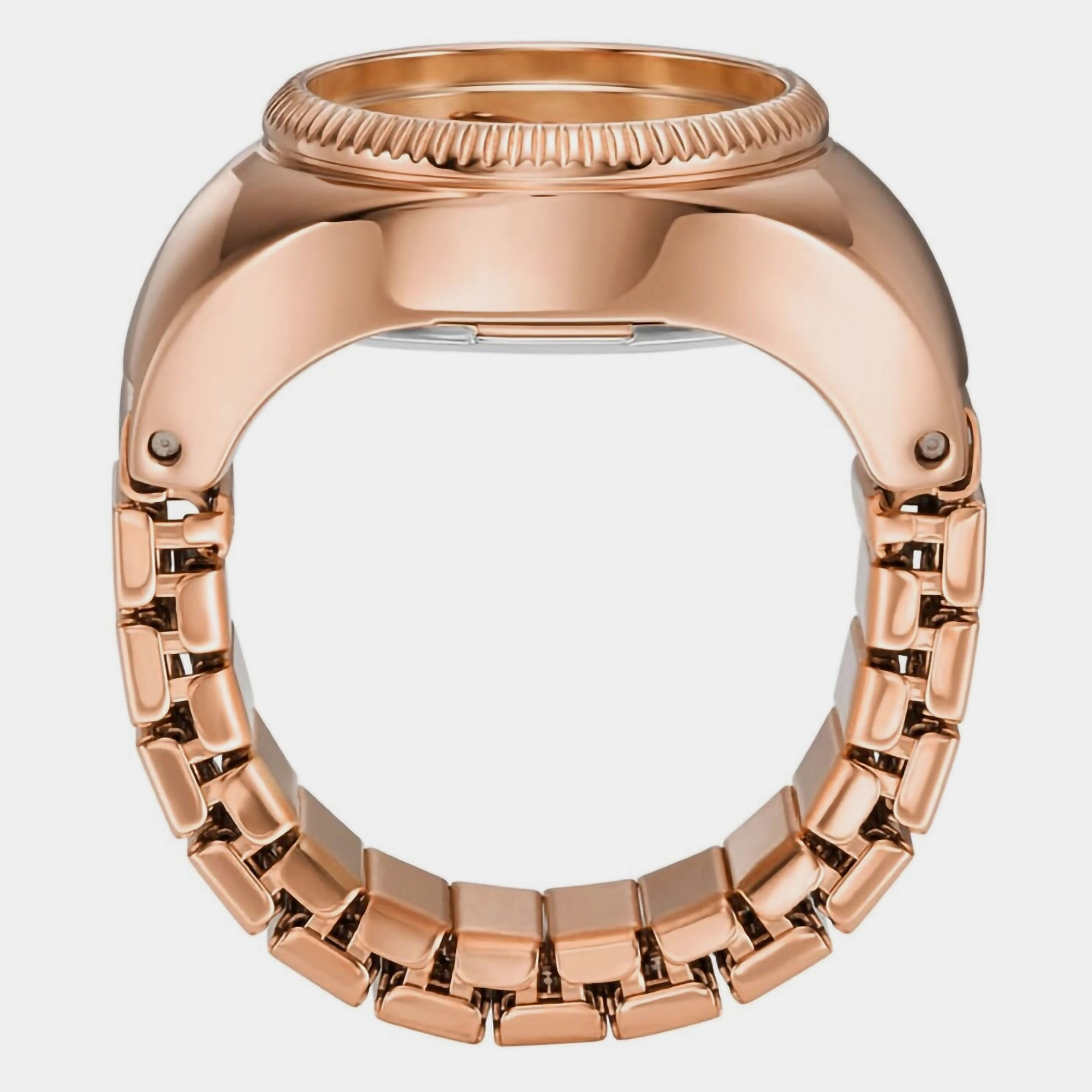 Women Quartz Rose Gold Dial Ring Analog Stainless Steel Watch ES5247