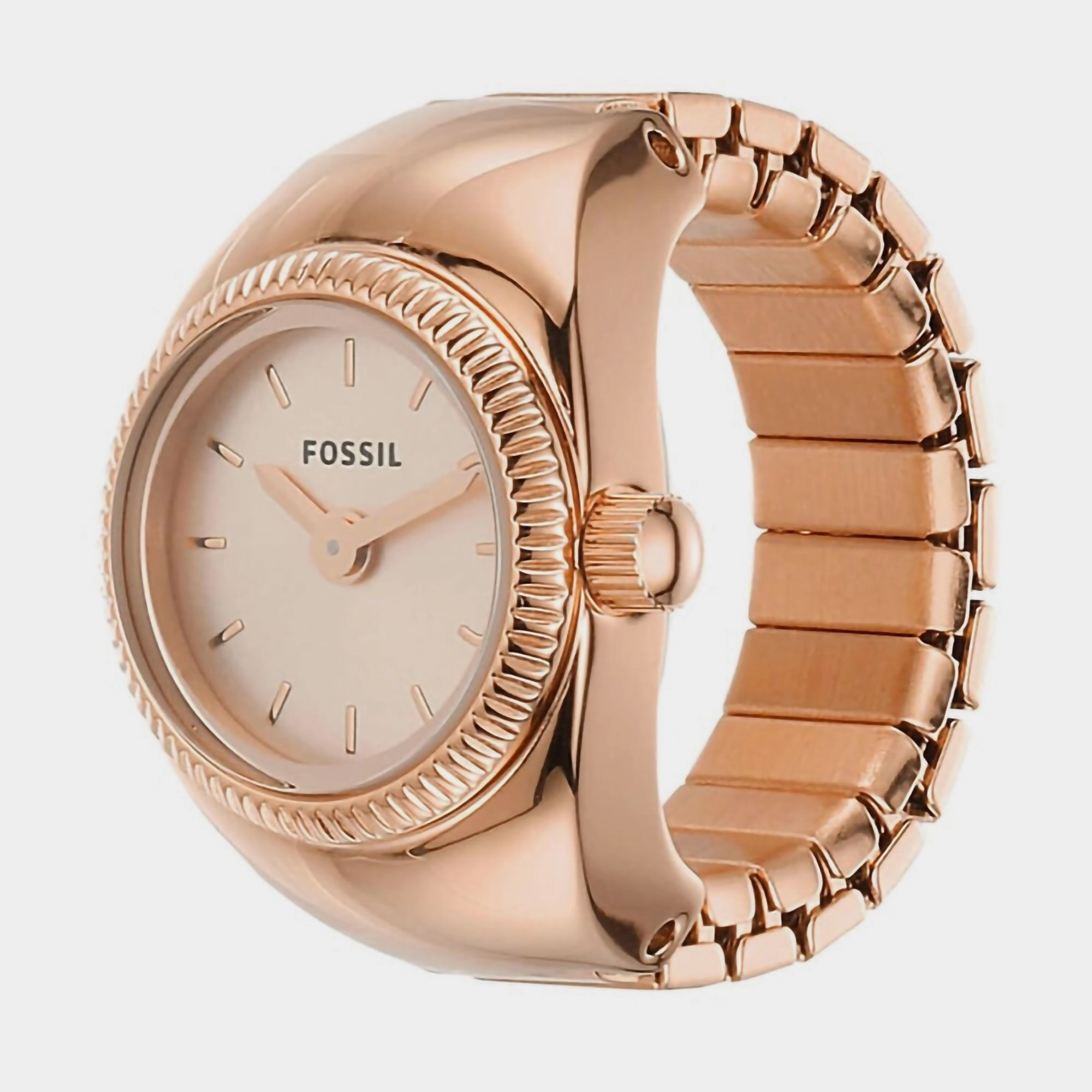 Women Quartz Rose Gold Dial Ring Analog Stainless Steel Watch ES5247
