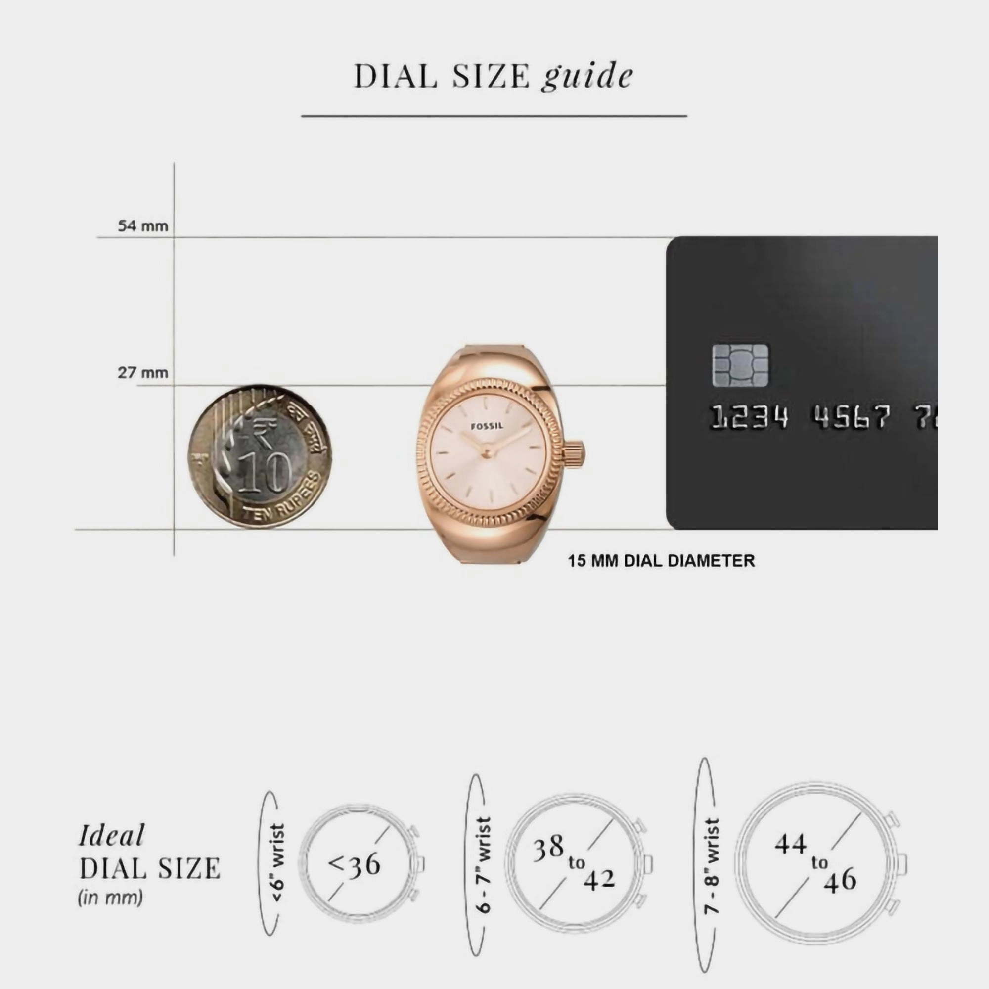 Women Quartz Rose Gold Dial Ring Analog Stainless Steel Watch ES5247