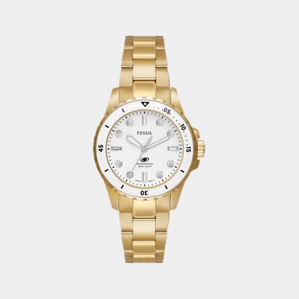 Women Quartz White Dial Analog Stainless Steel Watch ES5350