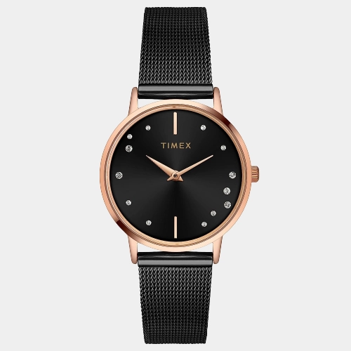 Women's Black Analog Stainless Steel Watch TWEL15603