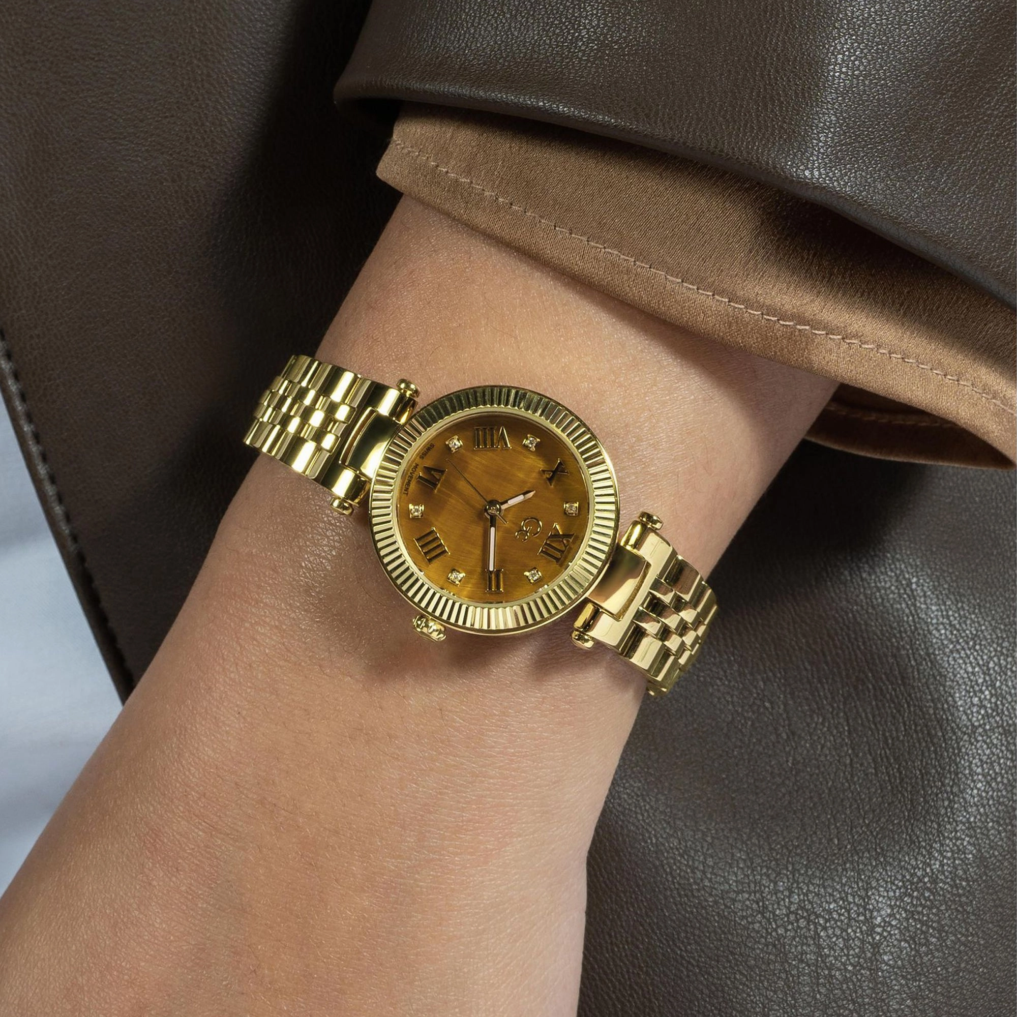 Women's Brown Dial Analog Stainless Steel Watch Z02005L4MF