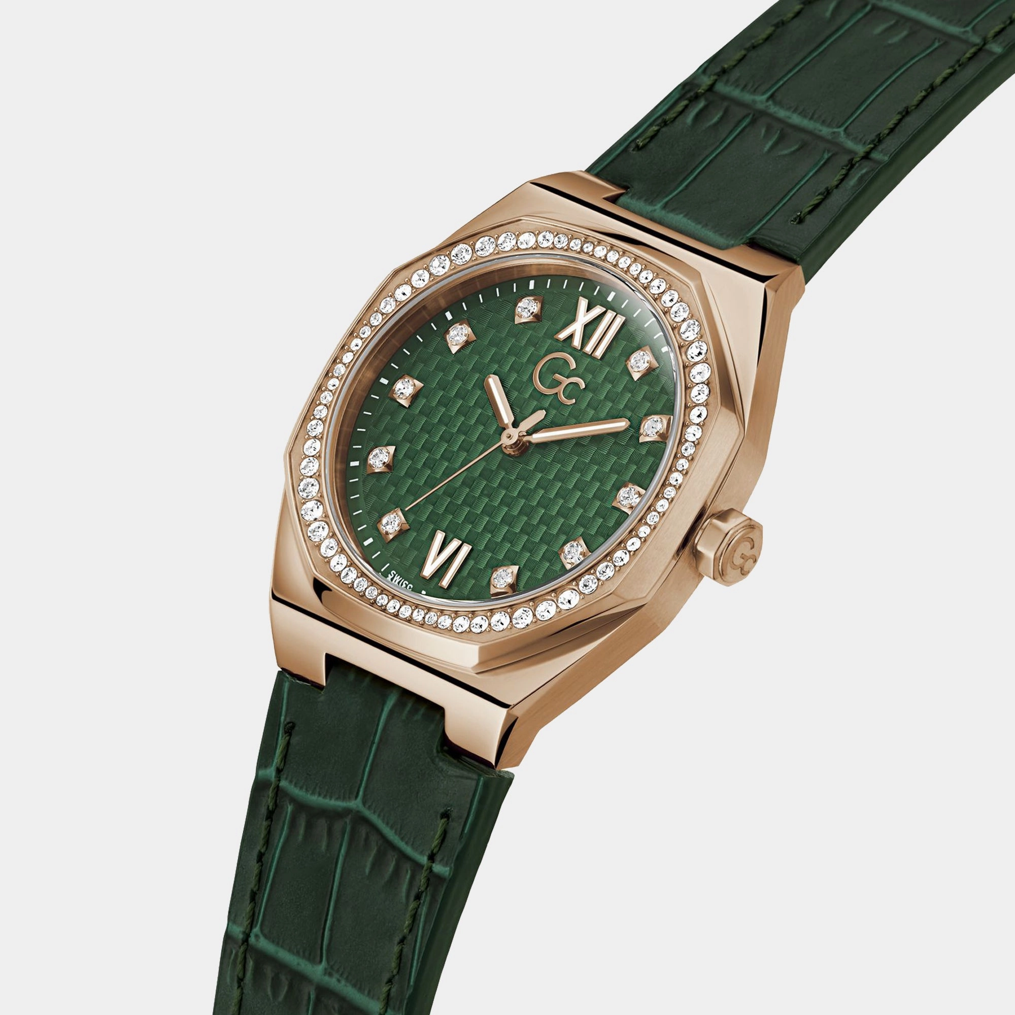 Women's Green Analog Genuine Leather Watch Z25004L9MF