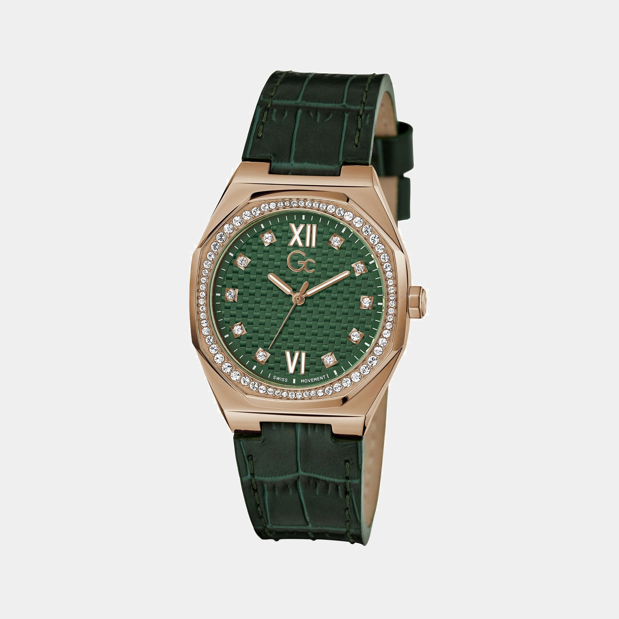 Women's Green Analog Genuine Leather Watch Z25004L9MF