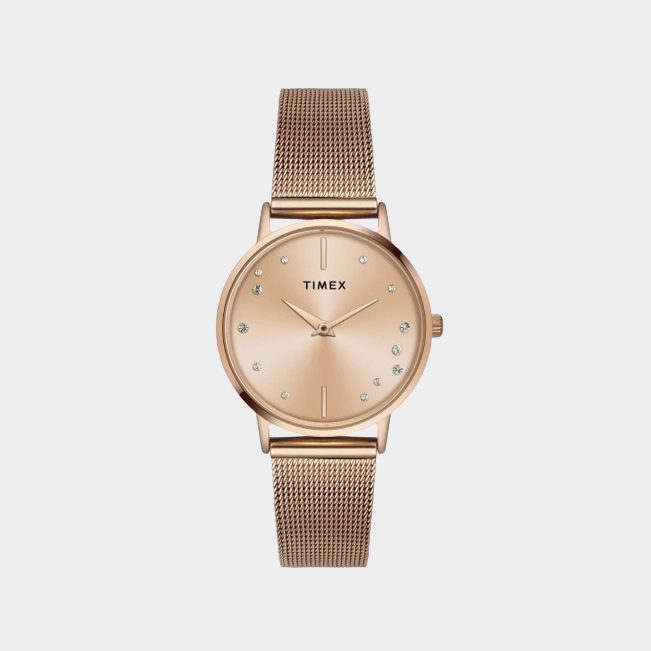 Women's Rose Gold Analog Brass Watch TWEL15602
