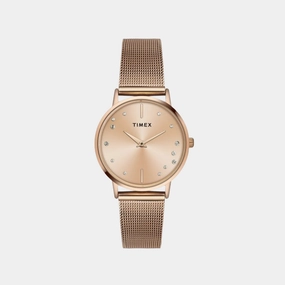 Women's Rose Gold Analog Brass Watch TWEL15602